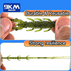 9KM Soft Silicone Fishing Lures for Bass Swimbaits Dragonfly Larva Lures Freshwater Trout Panfish Catfish Perch Saltwater 10Pcs