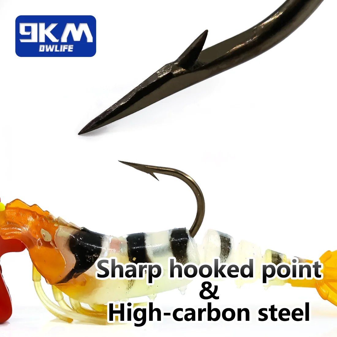 Soft Shrimp Lures Fishing Jig Head Swimbait with Paddle Tail Trout Bass Salmon Sinking Baits Saltwater/Freshwater Sharp Hook