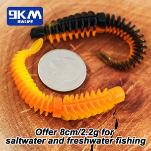 Soft Plastic Fishing Lure Trout Bass Worm Baits Jigging Wobbler Fishing Lure Swimbaits for Ned Rig Hook Saltwater Fishing Tackle