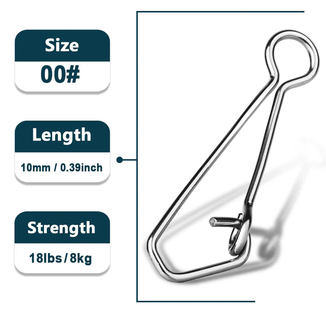 Fishing Snap 50~200Pcs Stainless Steel Saltwater Fishing Hook Lure Connector Tackle Fast Fishing Clip Lock Snap Weights Trolling