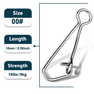 Fishing Snap 50~200Pcs Stainless Steel Saltwater Fishing Hook Lure Connector Tackle Fast Fishing Clip Lock Snap Weights Trolling