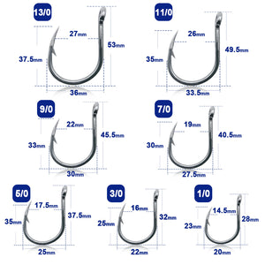 9KM Fishing Hook Saltwater 15~30Pcs Stainless Steel Heavy Duty 