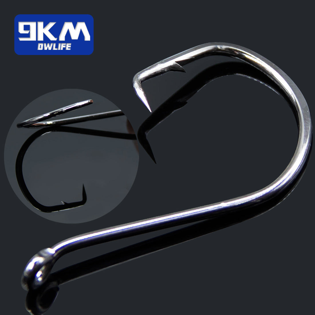 9KM Circle Fishing Hooks 25~50Pcs Offset Carp