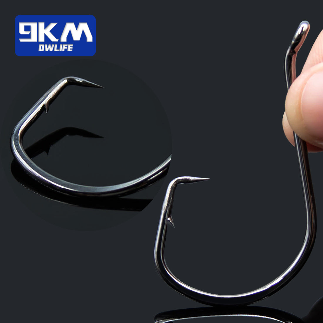 9KM Circle Fishing Hooks 25~50Pcs Offset Carp