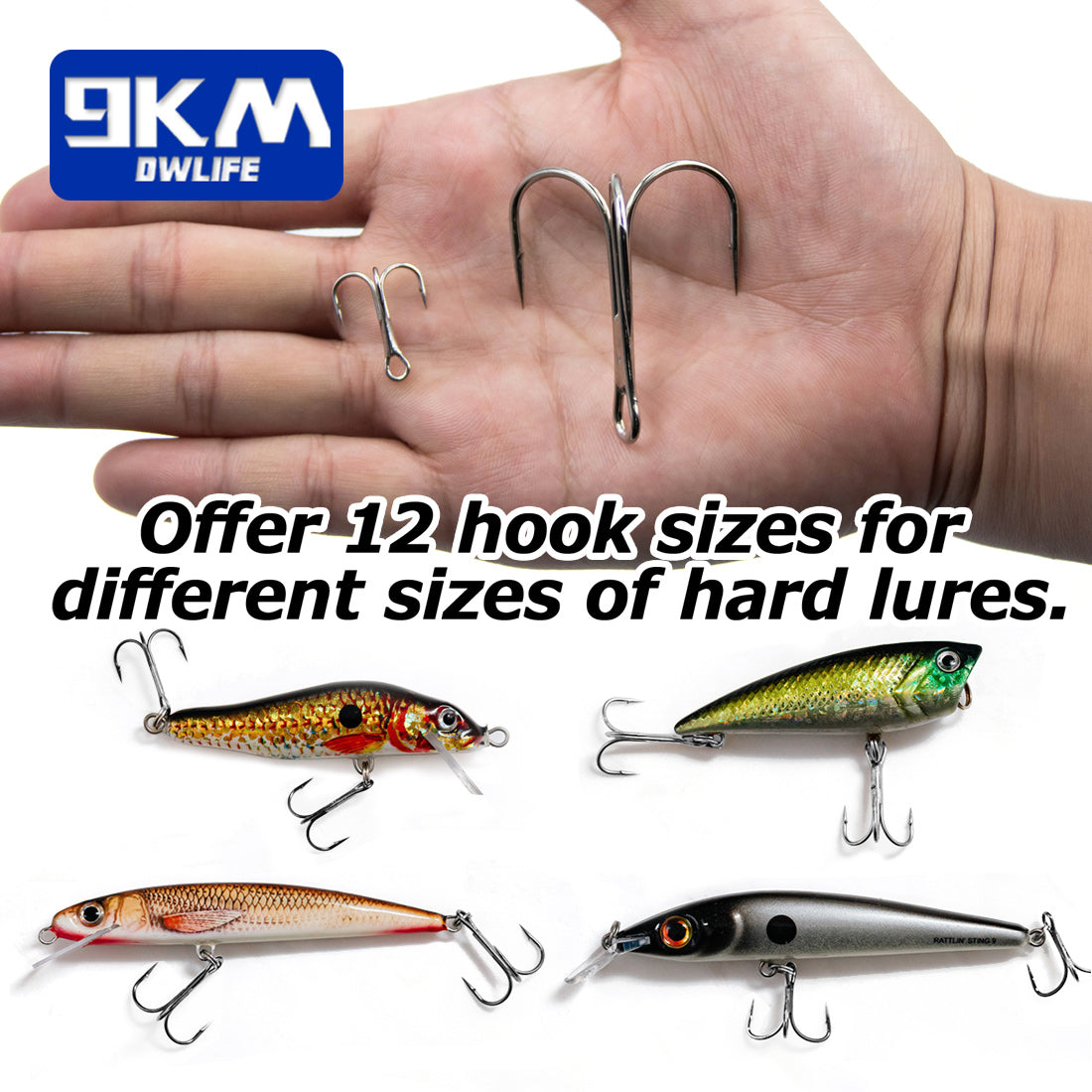 Fishing Treble Hooks 25~50Pcs Brabed Sharp Triple Sea Fishing Hooks Hard Lures