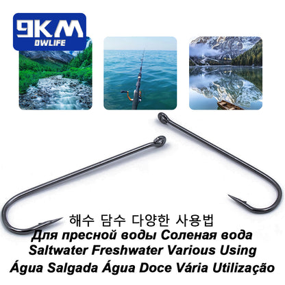 Fishing Hooks Long Shank Hooks Barbed Sea Aberdeen Hooks High Carbon Steel Carp Fishing Jig Worm Hook Freshwater Fishing Tackle