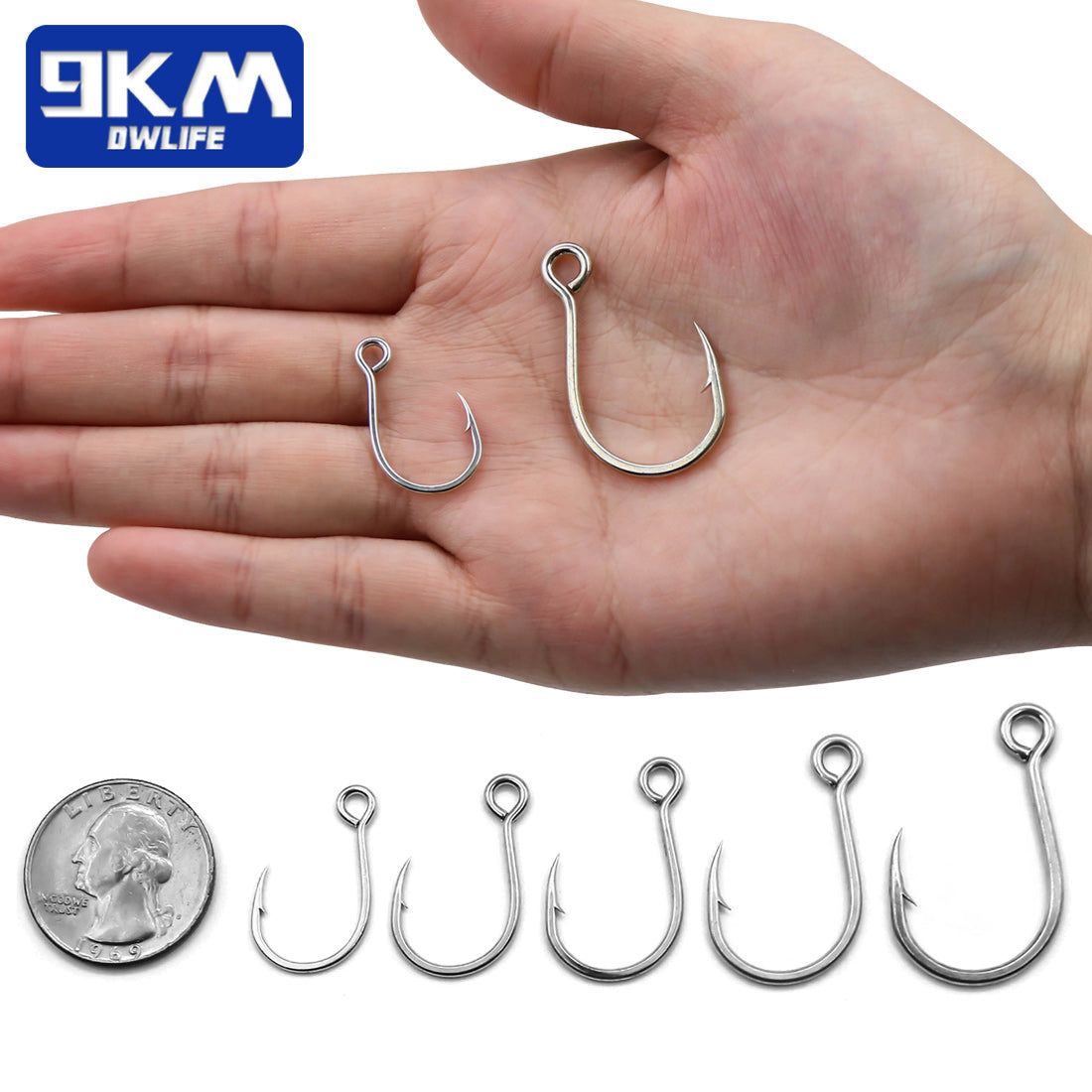 9KM Fishing Hooks 25Pcs Jig Hook Inline Carp Fishing Jigging Hook High Carbon Steel Saltwater Freshwater Fishing Accessories