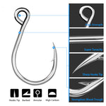 Load image into Gallery viewer, 9KM Fishing Hooks 25Pcs Fishing Jigging Hook Carp Eye Worm Barbed Inline Hooks Saltwater High Carbon Steel Fishing Accessories
