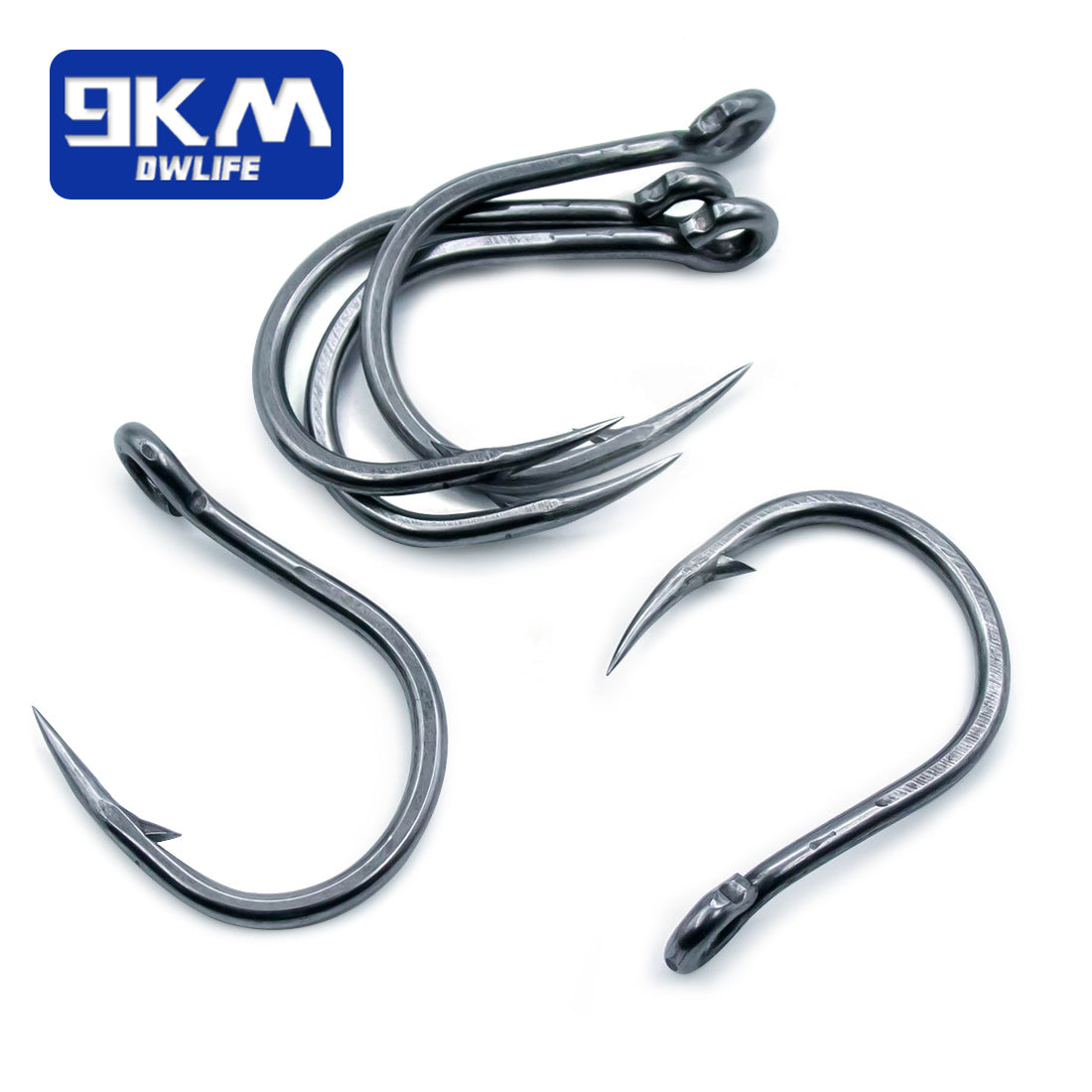  Fishing Tackle Hooks Lures 9 PCS. Single Hook Assist, 100 LBS.  Test, 5/0,4/0,3/0 Stainless S. 3 EA. Black : Sports & Outdoors