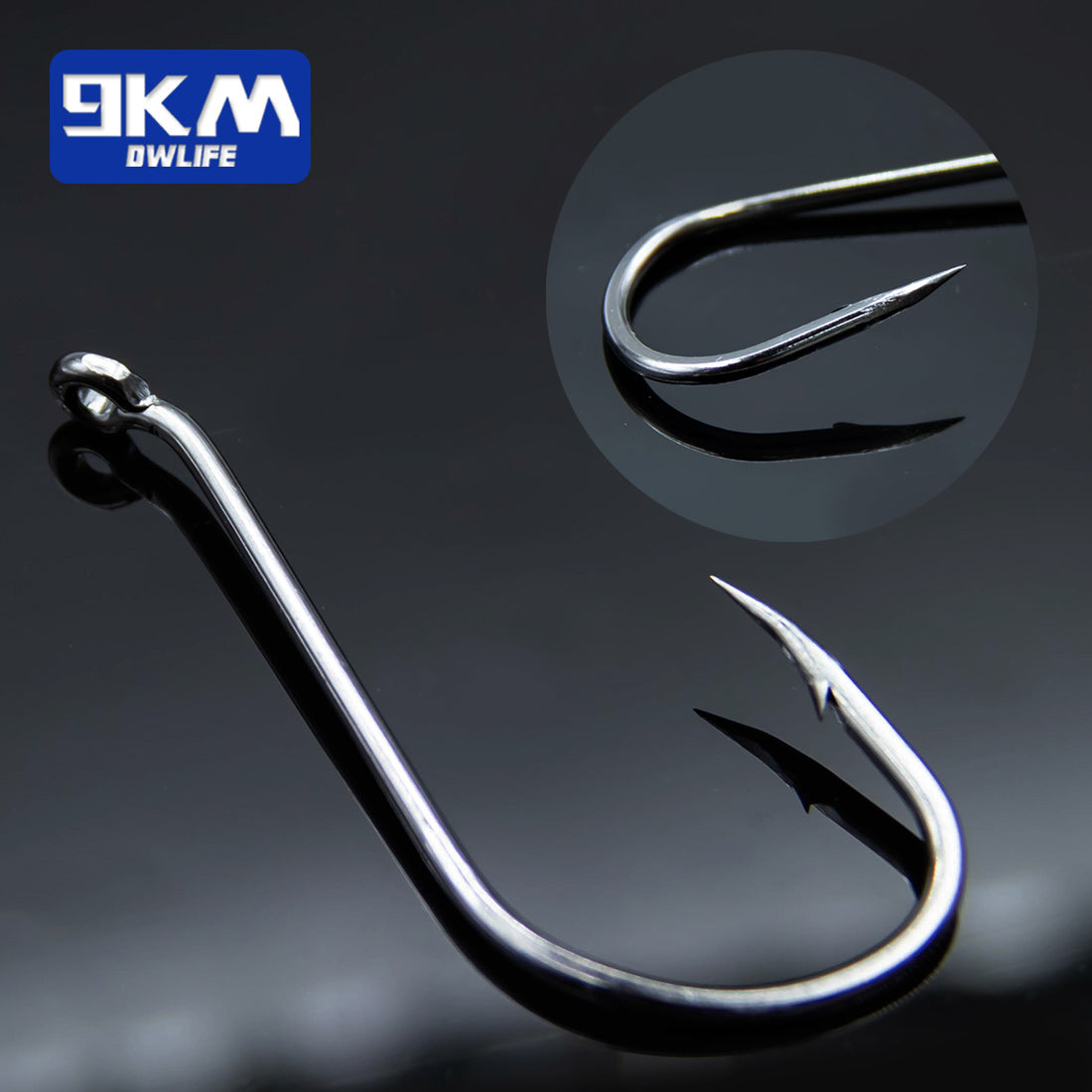 9KM Octopus Fishing Hook Sea Carp Fishing Lures Barbed Hooks Black 50~100Pcs Fishing Jig Worm Hooks Tackle Saltwater Freshwater