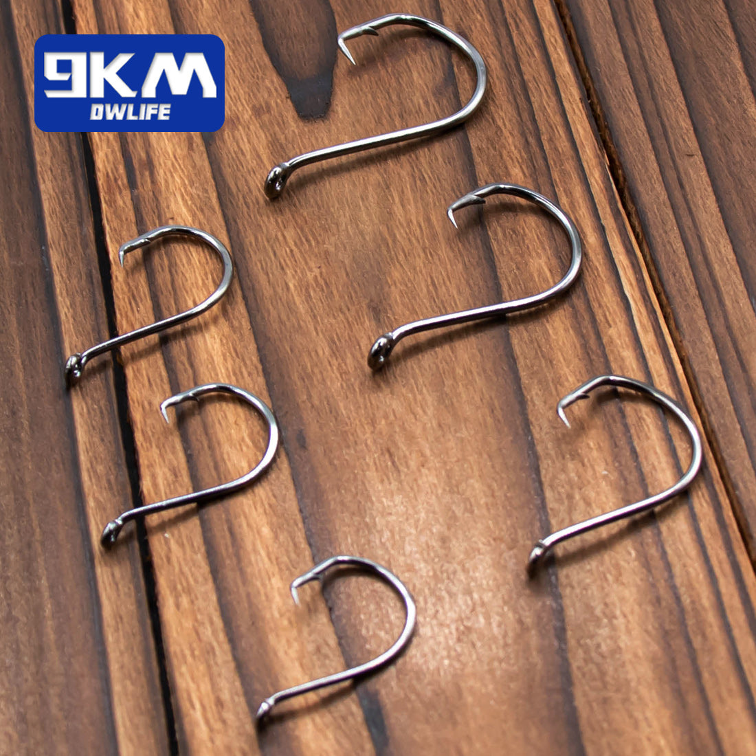 9KM Circle Fishing Hooks 25~50Pcs Offset Carp Fishing Live Bait Barbed Hooks Catfish Bass Octopus Fishing Hooks Tackle Saltwater