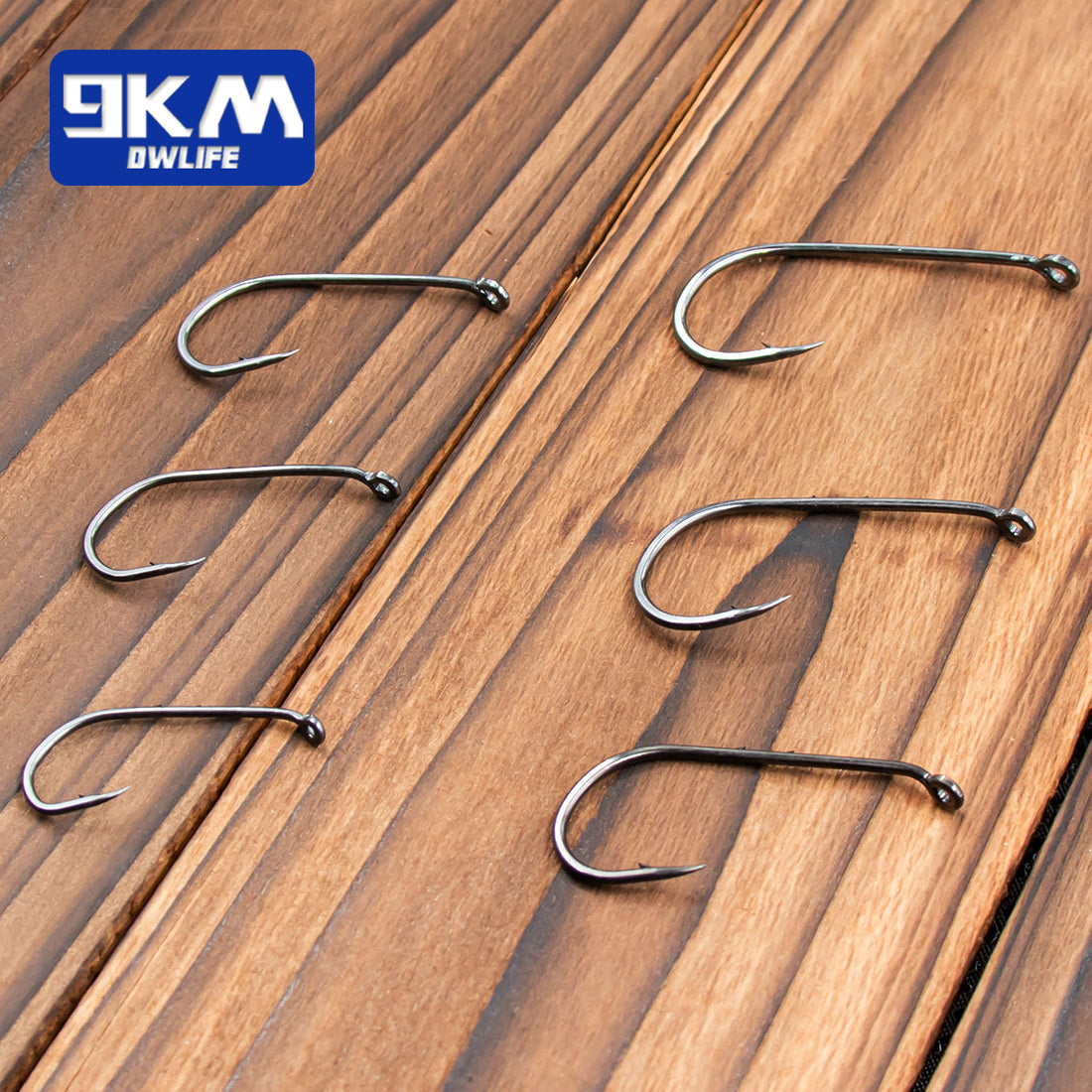 9KM Baitholder Fishing Hooks 50~200Pcs Live Bait Hook Barbed Shank Down Eye  Offset Circle Hook Carp Fishing Jig Worm Hook Tackle