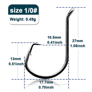 9KM Circle Fishing Hooks 25~50Pcs Offset Carp Fishing Live Bait Barbed Hooks Catfish Bass Octopus Fishing Hooks Tackle Saltwater