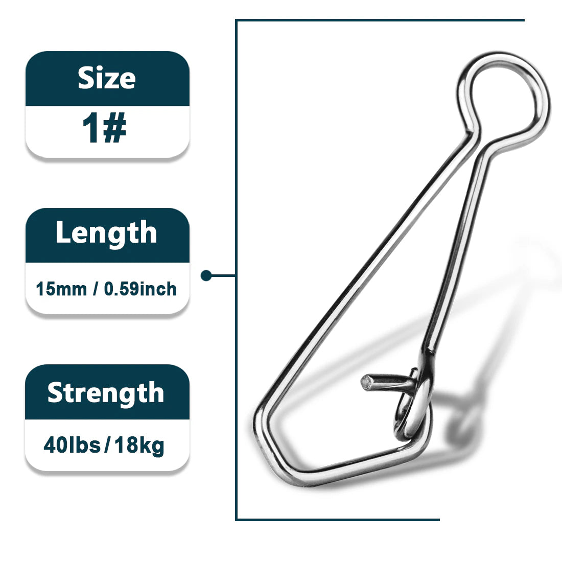 Fishing Snap 50~200Pcs Stainless Steel Saltwater Fishing Hook Lure Connector Tackle Fast Fishing Clip Lock Snap Weights Trolling