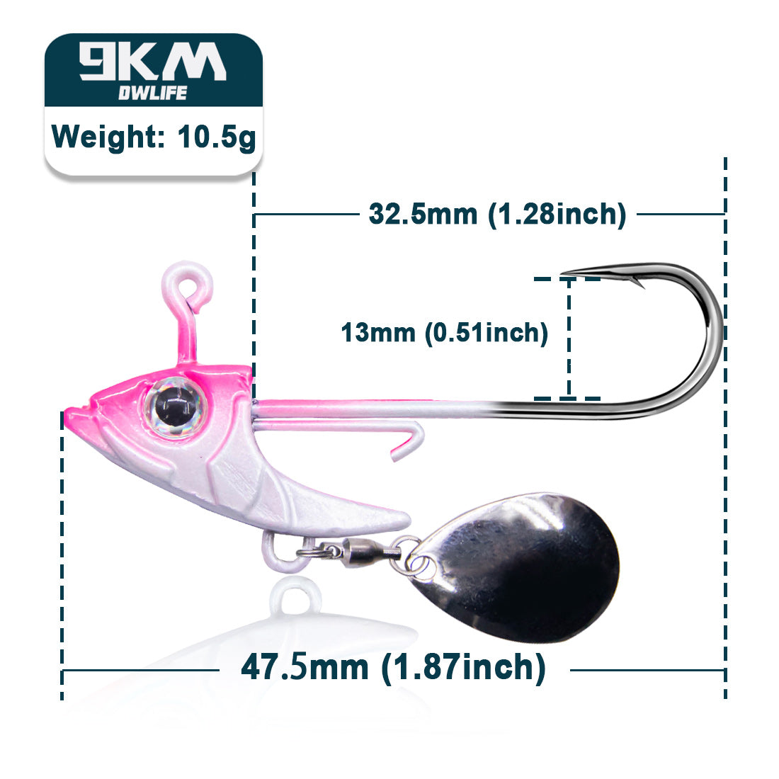 Fishing Jig Hook 7.5~15g Triangle Head Jig Barbed Fishing Hooks Soft Worm Lure with Sequins Spoon Bionic Fish Head Fishing Hook