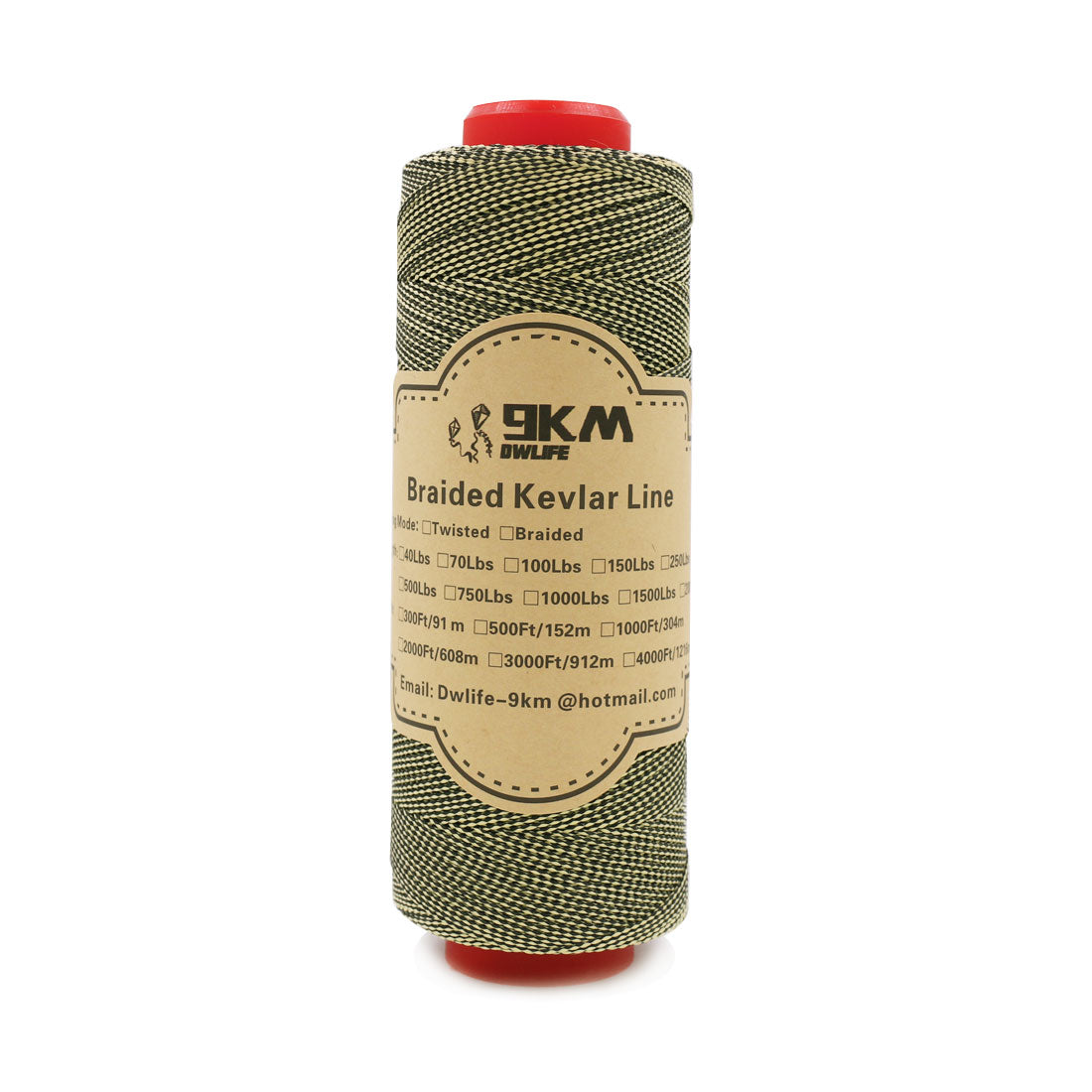 80lb-400lb Black＆Yellow Braided Kevlar Line (On Spool)