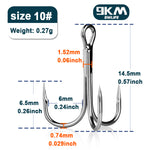 Load image into Gallery viewer, Fishing Treble Hooks 25~50Pcs Brabed Sharp Triple Sea Fishing Hooks Hard Lures for Freshwater Saltwater Fishing Accessories
