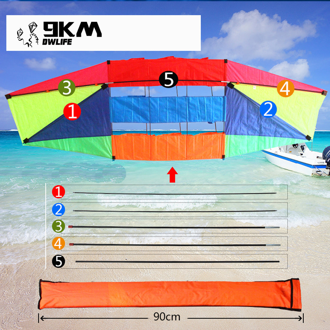 96” 3D Radar Single Line Kite