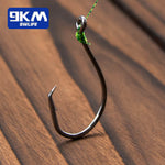 Load image into Gallery viewer, 9KM Circle Fishing Hooks 25~50Pcs Offset Carp Fishing Live Bait Barbed Hooks Catfish Bass Octopus Fishing Hooks Tackle Saltwater
