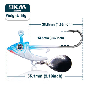 Fishing Jig Hook 7.5~15g Triangle Head Jig Barbed Fishing Hooks Soft W –  9km-dwlife