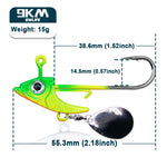 Load image into Gallery viewer, Fishing Jig Hook 7.5~15g Triangle Head Jig Barbed Fishing Hooks Soft Worm Lure with Sequins Spoon Bionic Fish Head Fishing Hook
