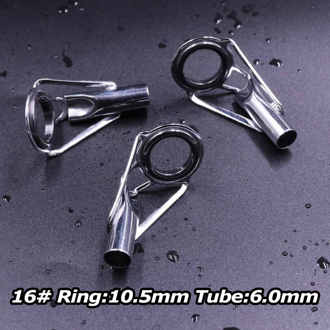 Silver 5Pcs Fishing Rod Tip Guides 1.6mm-3.2mm