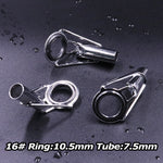 Load image into Gallery viewer, Silver 5Pcs Fishing Rod Tip Guides 1.6mm-3.2mm
