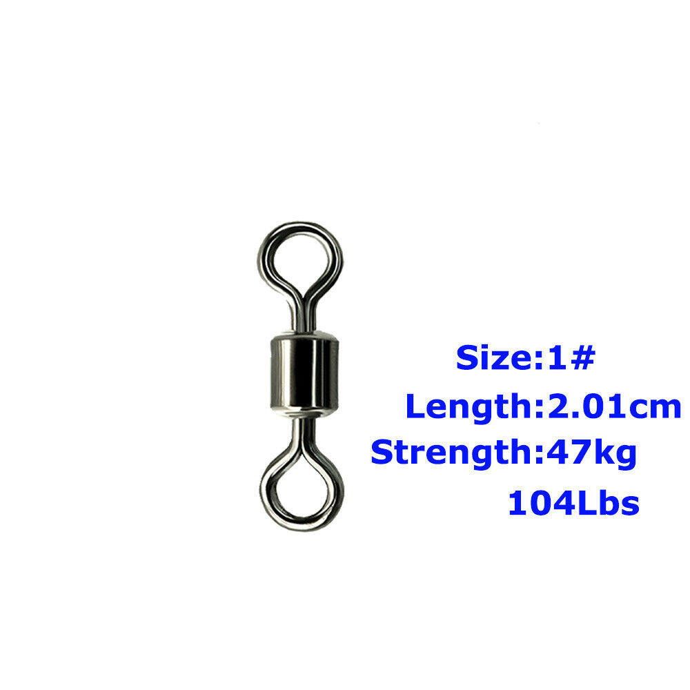 Fishing Barrel Bearing Rolling Swivel Solid Ring Connector