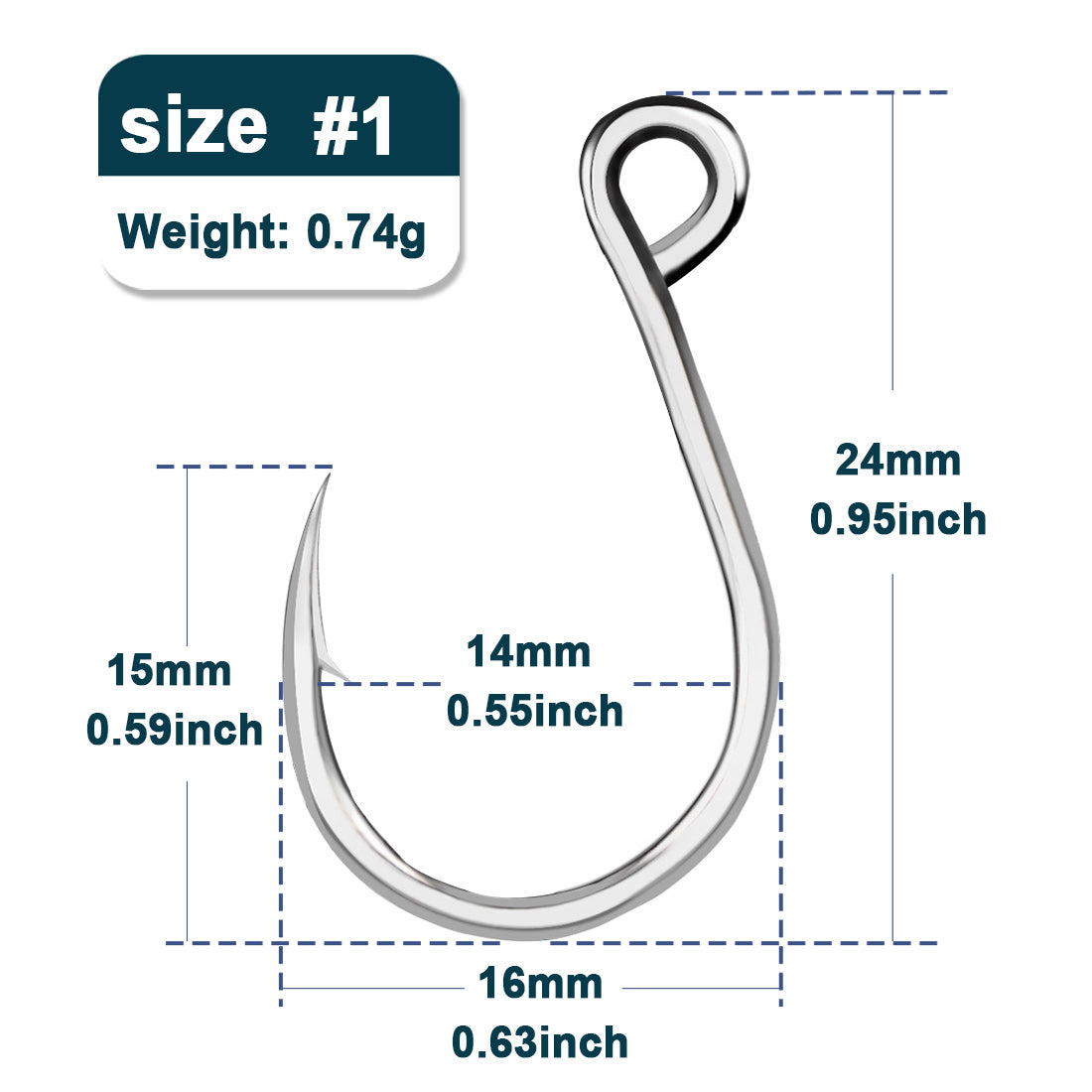 9KM Fishing Hooks 25Pcs Fishing Jigging Hook Carp Eye Worm Barbed Inline Hooks Saltwater High Carbon Steel Fishing Accessories