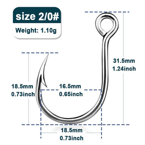 9KM Fishing Hooks 25Pcs Jig Hook Inline Carp Fishing Jigging Hook High Carbon Steel Saltwater Freshwater Fishing Accessories