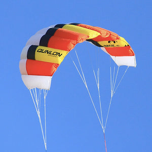 1.5sqm Power Traction Kites 2 x 20m x 220lb Flying Lines + Kite Wrist Strap + Bag