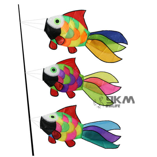 32in Rainbow Fish Windsock Spinner