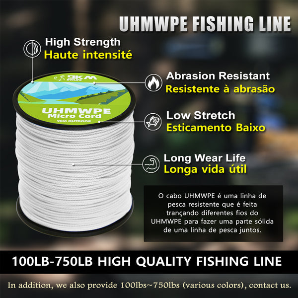 100Ft 750Lb Fishing Line 1.6Mm Uhmwpe Braid Fish Line Single Line