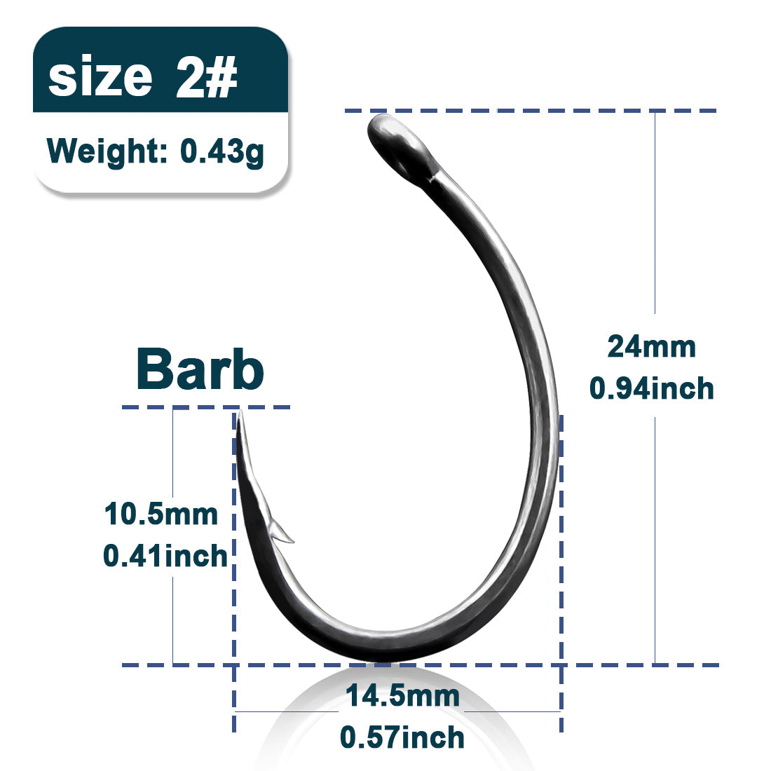 Zebco Nickel Treble Hooks - Barbed - Size 2