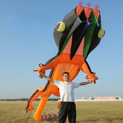 12m Giant Gecko Kite Single Line Soft Inflatable Kite 30D Ripstop Nylon with Bag