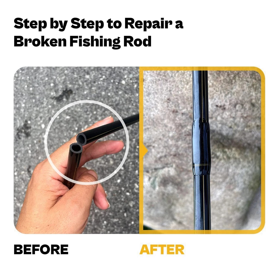 3Pcs Fishing Rod Repair Kit Carbon Fiber Sticks Pole Building Kit