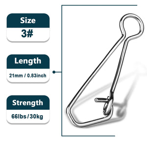 Fishing Snap 50~200Pcs Stainless Steel Saltwater Fishing Hook Lure Connector Tackle Fast Fishing Clip Lock Snap Weights Trolling