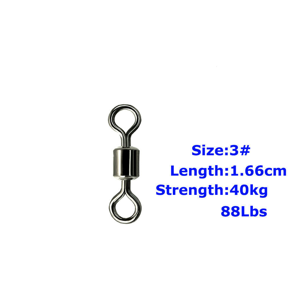Fishing Barrel Bearing Rolling Swivel Solid Ring Connector