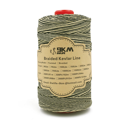 80lb-400lb Black＆Yellow Braided Kevlar Line (On Spool)