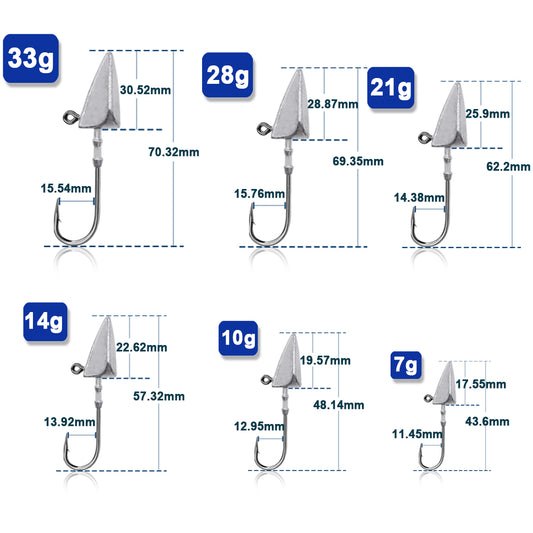 Triangle Head Hooks 10~20Pcs Saltwater Fishing Hooks Soft Worm Fishing