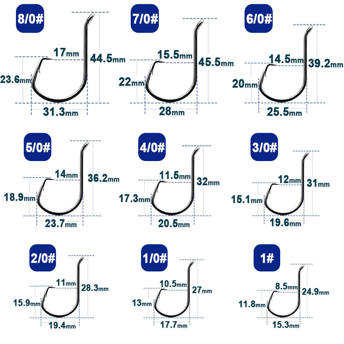 9KM Circle Fishing Hooks 25~50Pcs Offset Carp Fishing Live Bait Barbed Hooks Catfish Bass Octopus Fishing Hooks Tackle Saltwater