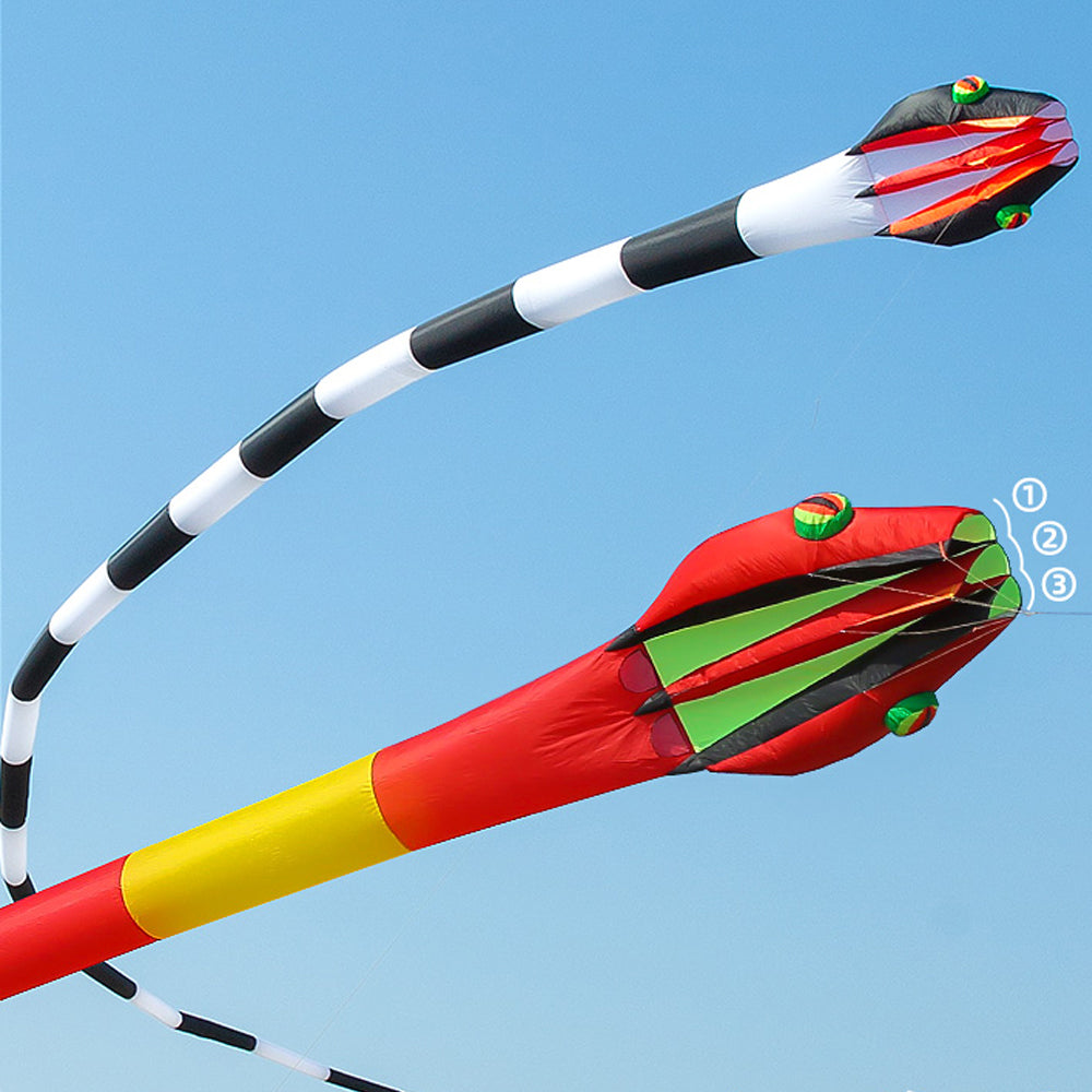 55m Snake Kite Big Single Line Soft Inflatable Kite with Bag