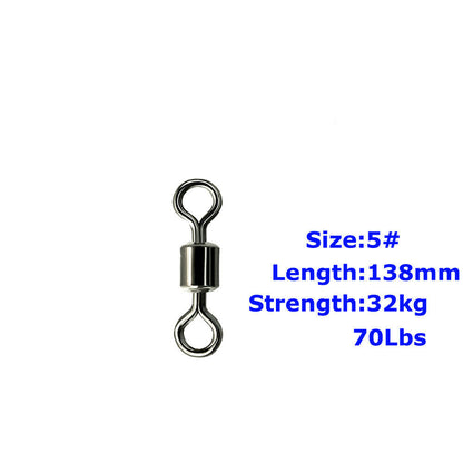 Fishing Barrel Bearing Rolling Swivel Solid Ring Connector