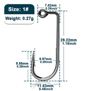 Fishing Jig Hook 50~200Pcs Degree Jig Hook High Carbon Steel Long Shank Jig Head Mold Aberdeen Hook Saltwater Fishing Tackle