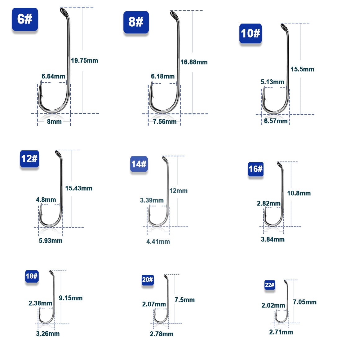 9KM Fly Tying Hooks Nymph Hook 50~200Pcs Jig Hooks Fly Tying