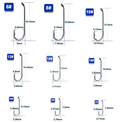 9KM Fly Tying Hooks Nymph Hook 50~200Pcs Jig Hooks Fly Tying