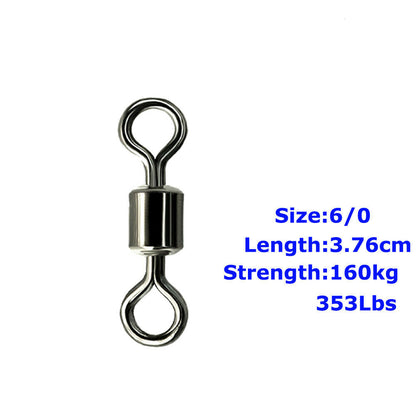 Fishing Barrel Bearing Rolling Swivel Solid Ring Connector