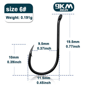 100pcs Fishing Hook Sharp Treble Hooks Size 2 4 6 8 10 12 14 Brown Black  Silver