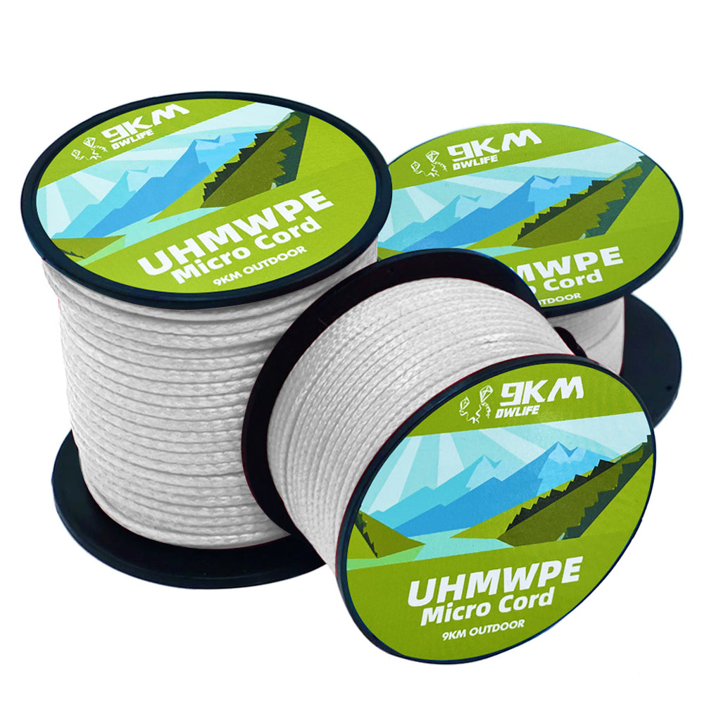 0.5~1mm Braided UHMWPE Cord Hollow Low Stretch Spectra Line Spliceable Rope Stunt Kitesurfing String Saltwater Fishing Line