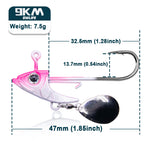 Load image into Gallery viewer, Fishing Jig Hook 7.5~15g Triangle Head Jig Barbed Fishing Hooks Soft Worm Lure with Sequins Spoon Bionic Fish Head Fishing Hook
